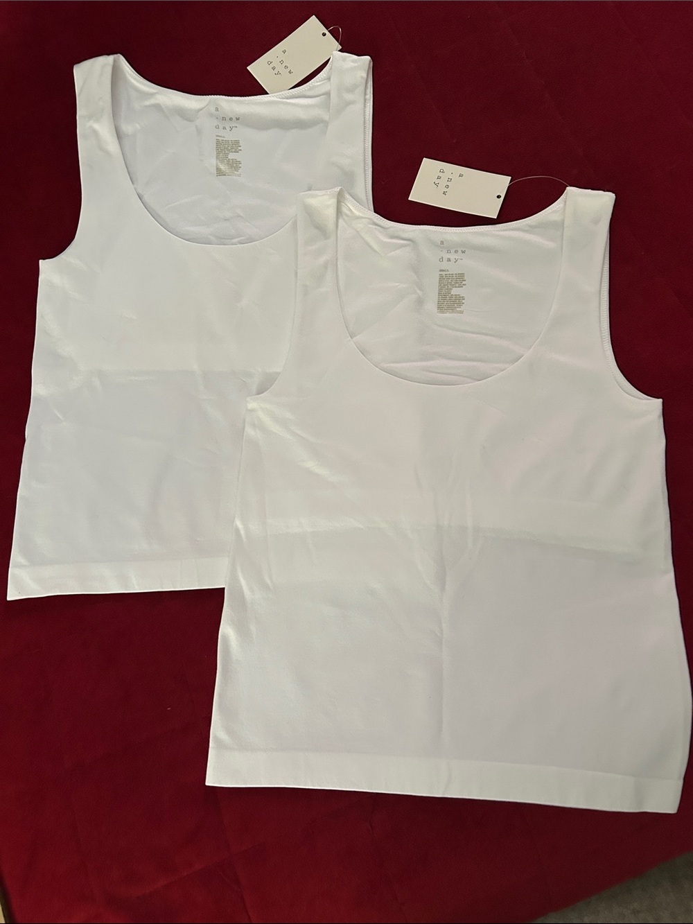 2 very soft White Scoop Neck Tank Top Duo